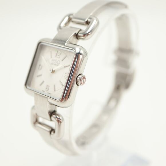 ESQ Movado Silver Tone 23mm Square Watch Swiss Made Buckle Bracelet New Battery main image 14